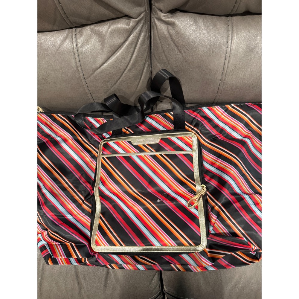 Dabney Lee Packable Travel Tote Bag Multi Color Stripe Nylon DL-TP-04-MLST NEW